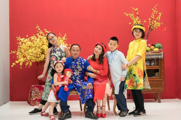 chụp hình gia đình Tết